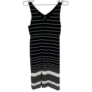 Athleta Women’s Black White Striped Sleeveless Santorini Dress
